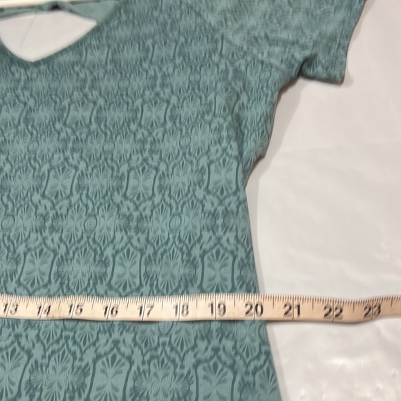 KUHL blue Oriana DRESS open back cut out short sleeve vneck geometric flared XL - Picture 5 of 13